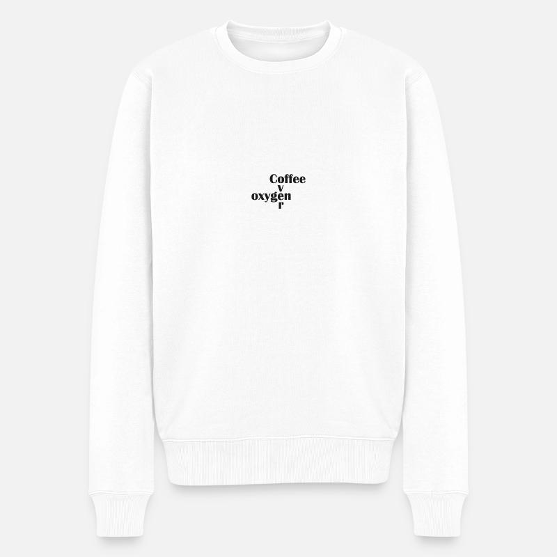 Kaffee über Sauerstoff - Männer Premium Bio Pullover - Weiß