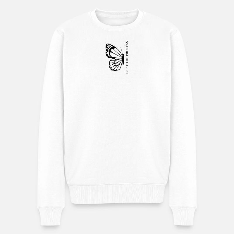 Trust the Process Butterfly Minimal Tee - Männer Premium Bio Pullover - Weiß