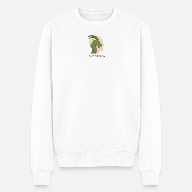 Hold Steady - Männer Premium Bio Pullover - Weiß