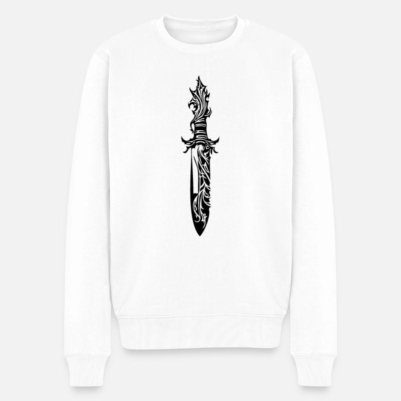Messer Messerschmied Messerliebhaber - Männer Premium Bio Pullover - Weiß