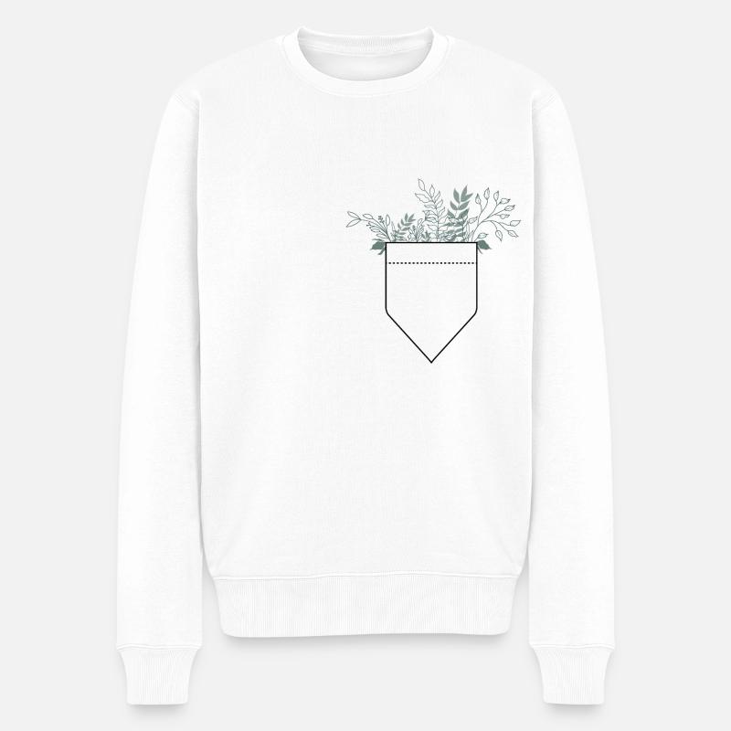 Pflanzen aus Tasche - Männer Premium Bio Pullover - Weiß