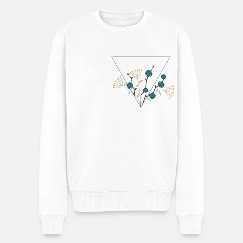 Blumenstrauß - Männer Premium Bio Pullover - Weiß