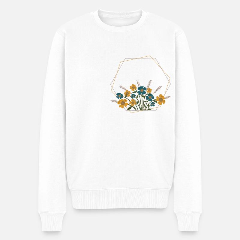 Blumenstrauß - Männer Premium Bio Pullover - Weiß
