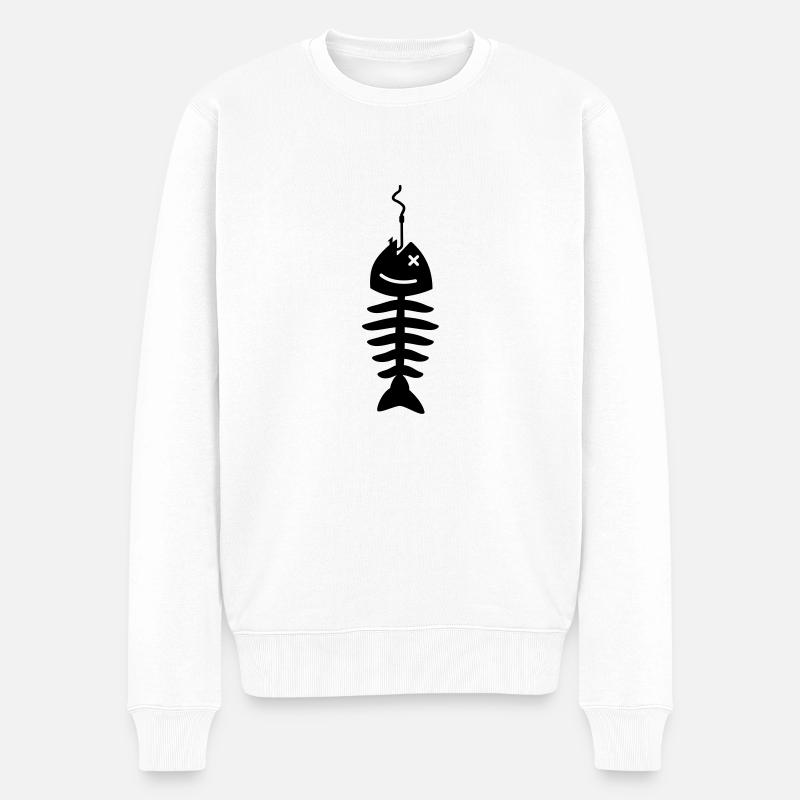 fisch_am_haken - Pull Premium bio Homme - blanc