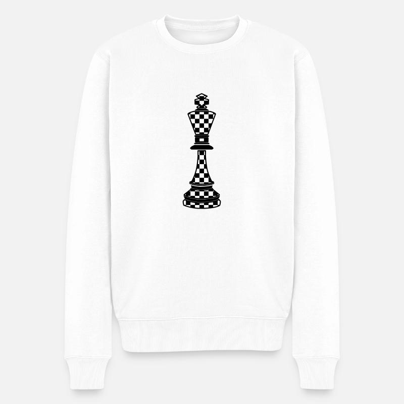 Roi d'échecs plaid - Pull Premium bio Homme - blanc