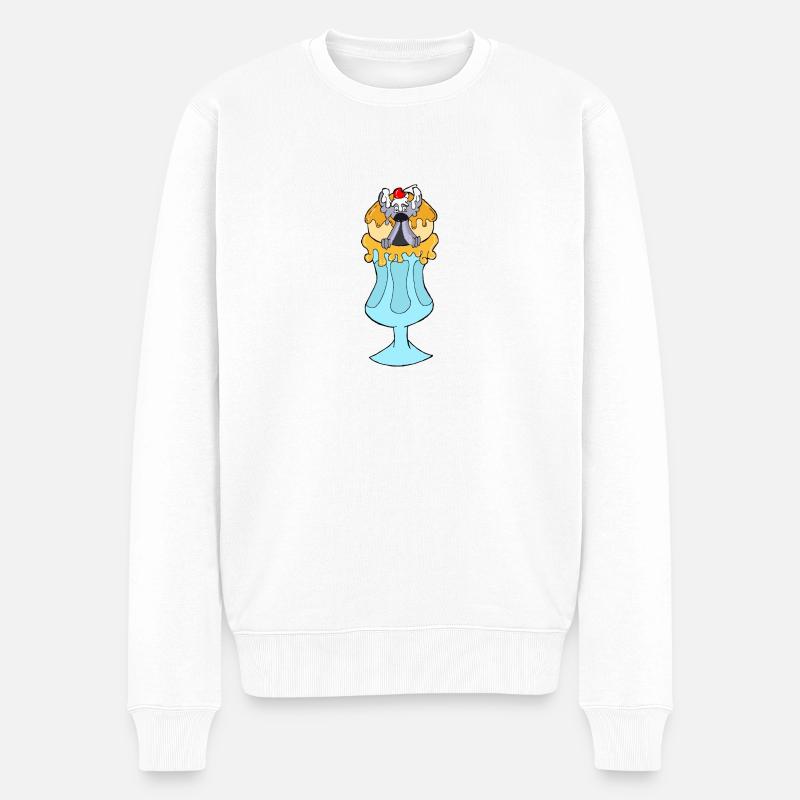 Eis Draco im Glas - Männer Premium Bio Pullover - Weiß