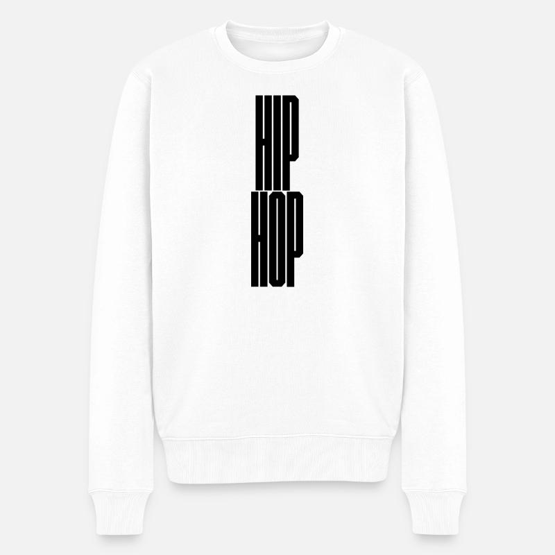 Hip-Hop-Logo-Design - Männer Premium Bio Pullover - Weiß
