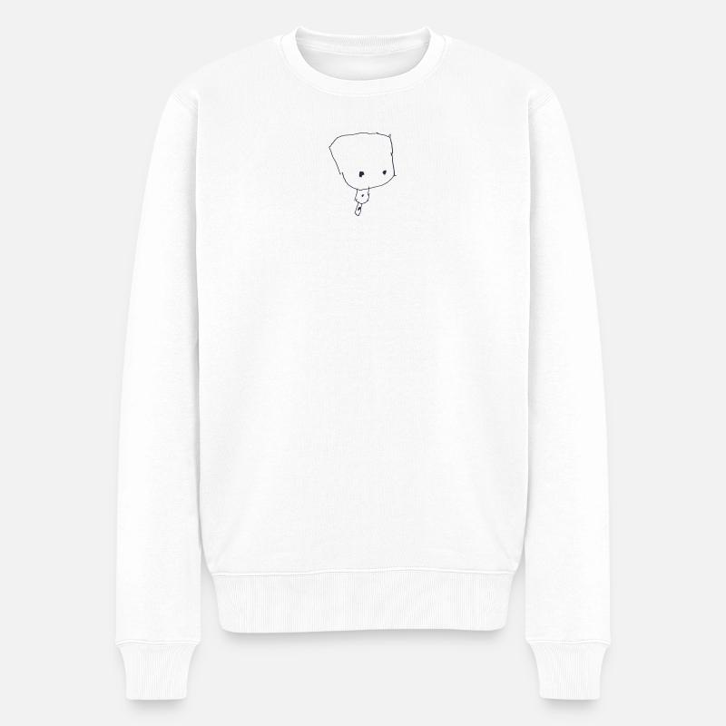 Minimalistische Jackalope Illustration - Männer Premium Bio Pullover - Weiß