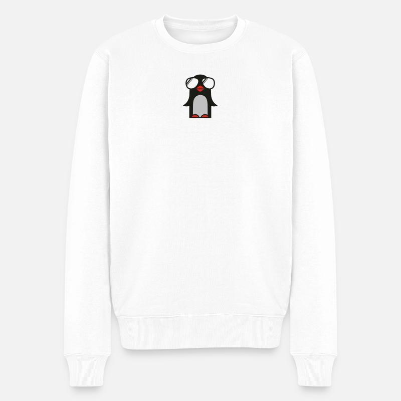 funky pinguin - Männer Premium Bio Pullover - Weiß