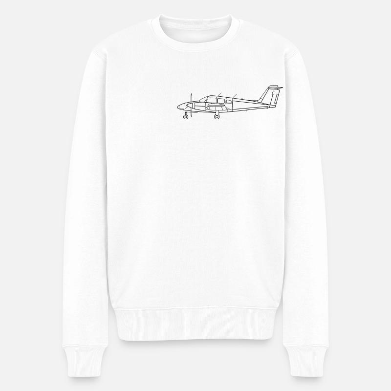 Propeller Flugzeug PA44 - Männer Premium Bio Pullover - Weiß