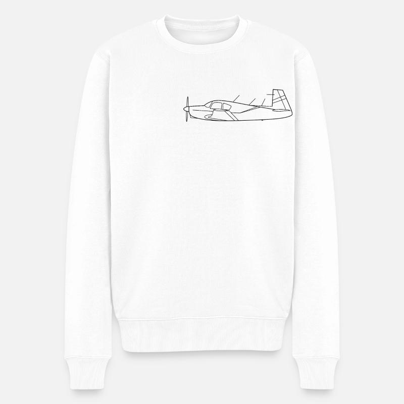 Propellerflugzeug M20 - Männer Premium Bio Pullover - Weiß