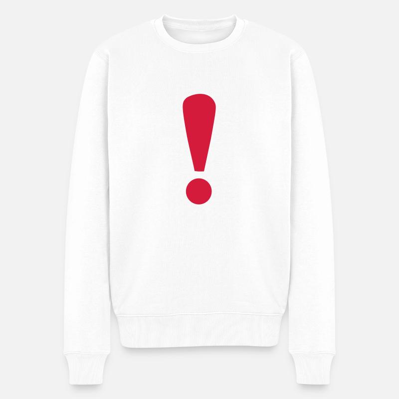 Ausrufezeichen - Männer Premium Bio Pullover - Weiß
