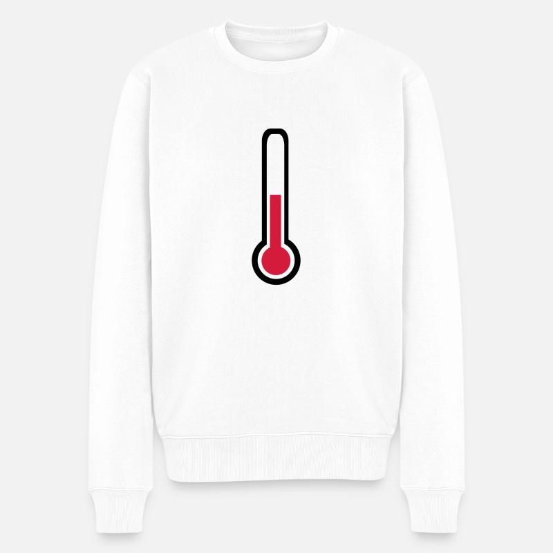 Thermometer - Männer Premium Bio Pullover - Weiß