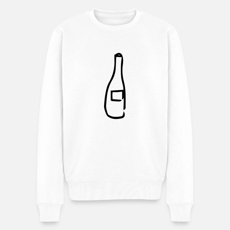 Flasche,Wasserflasche,Wein,Alkoholflasche, - Männer Premium Bio Pullover - Weiß