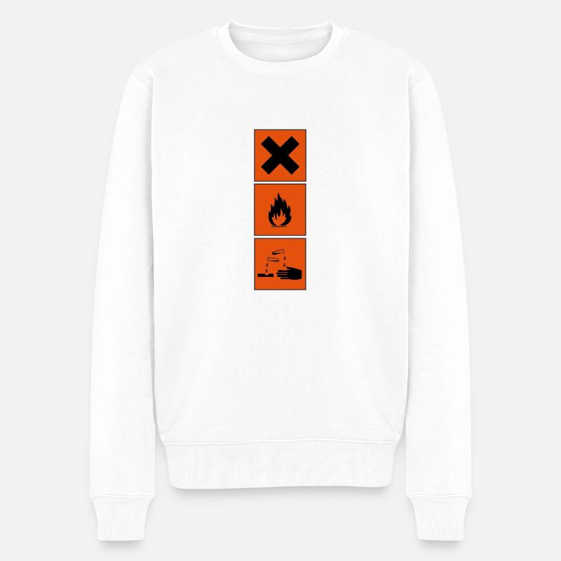 gefahrensymbole - Männer Premium Bio Pullover - Weiß