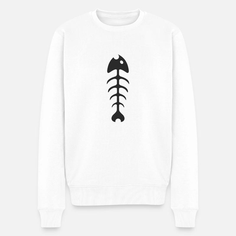 poisson - Pull Premium bio Homme - blanc