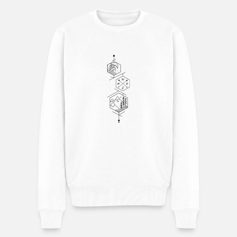 hexagones - Männer Premium Bio Pullover - Weiß