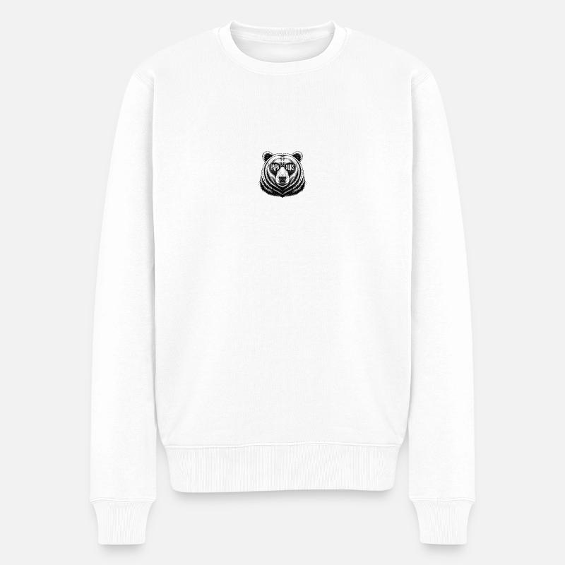 Papa ours - Pull Premium bio Homme - blanc