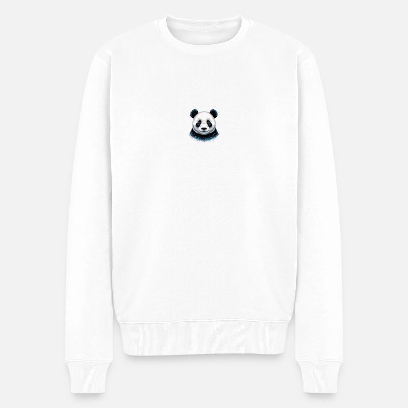 Autocollant Panda mignon - Pull Premium bio Homme - blanc