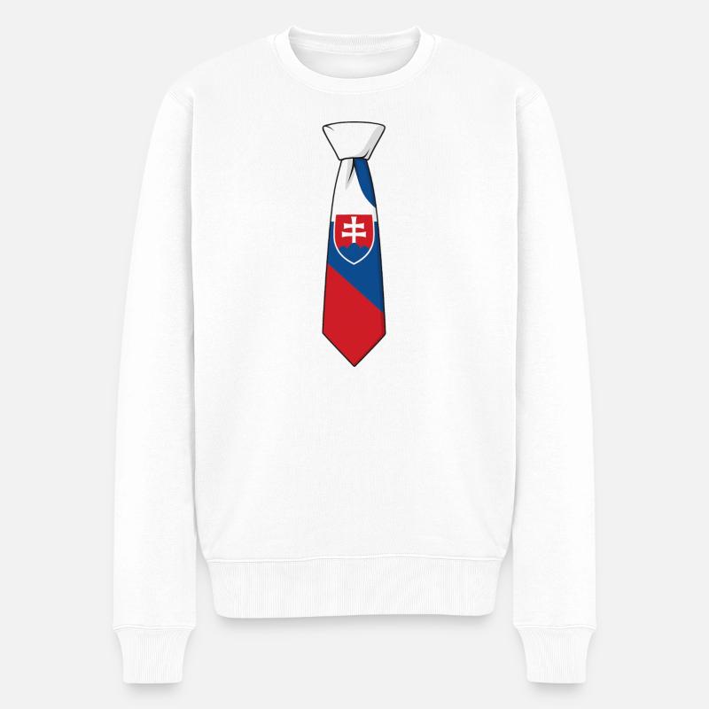 Slovakia Tie – Flaggendesign - Männer Premium Bio Pullover - Weiß