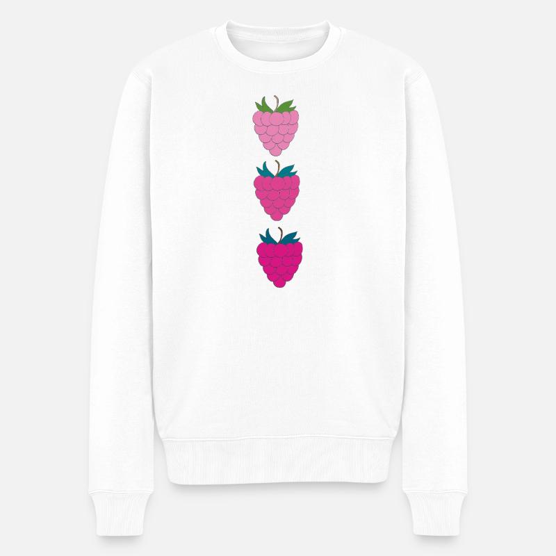 himbeeren - Männer Premium Bio Pullover - Weiß