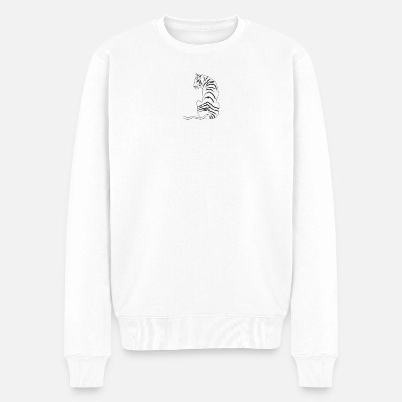 Tiger. - Männer Premium Bio Pullover - Weiß