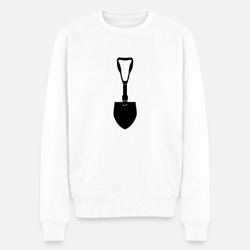klappspaten_vec_1 de - Männer Premium Bio Pullover - Weiß