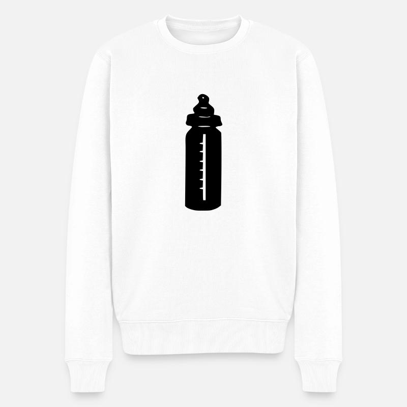 baby_milch_flasche_flaeschchen - Männer Premium Bio Pullover - Weiß