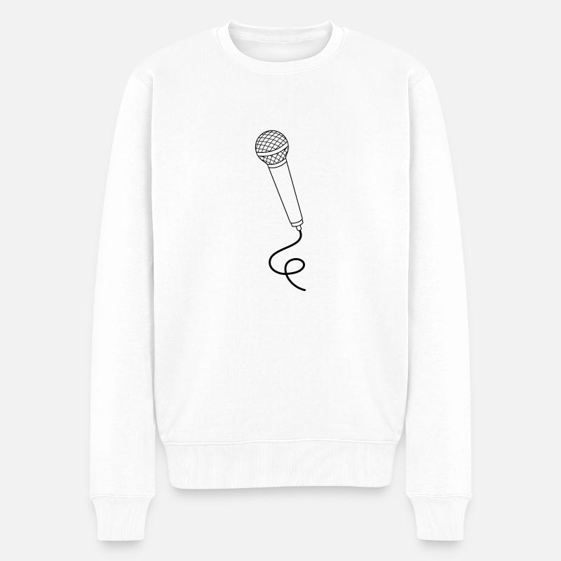 mikrofon - Männer Premium Bio Pullover - Weiß