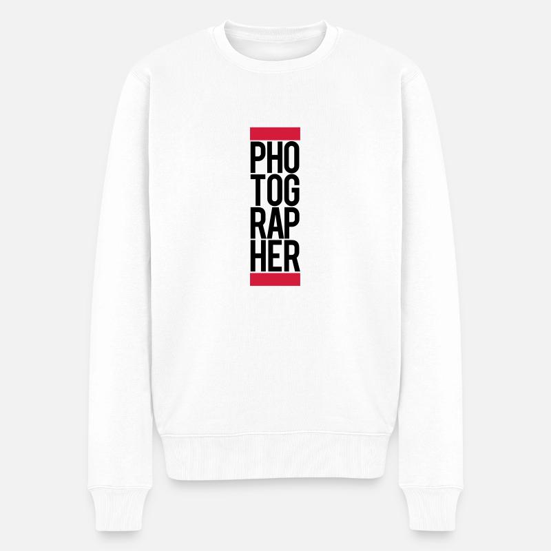 Cool Text Logo photographe - Pull Premium bio Homme - blanc