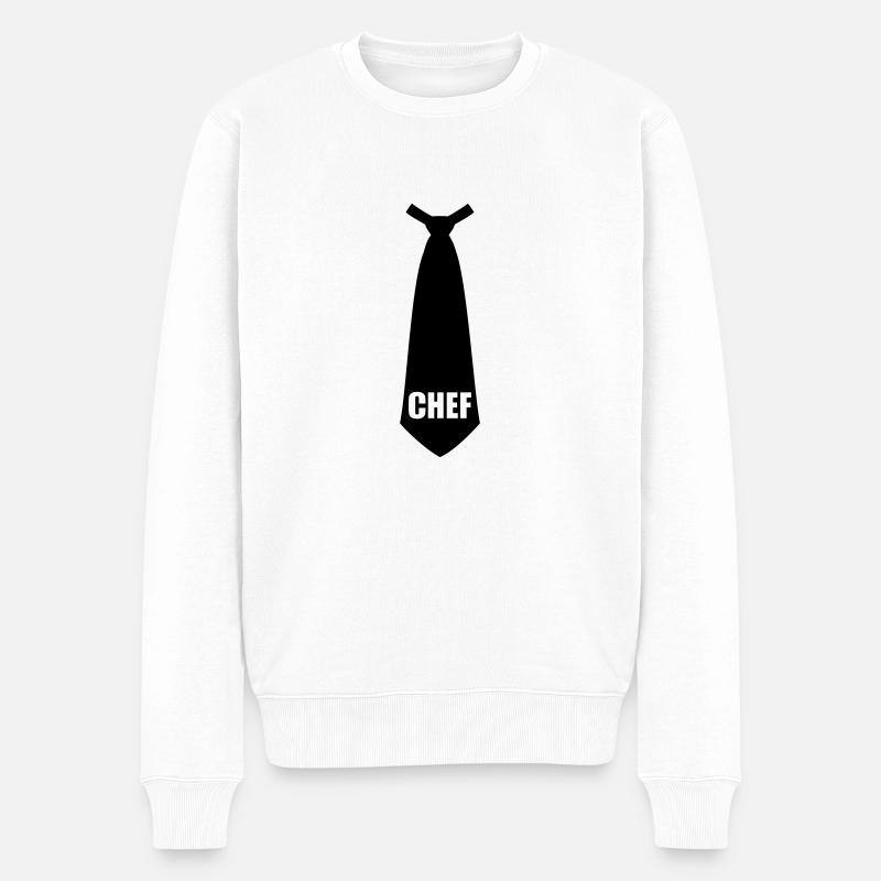 Chef - Männer Premium Bio Pullover - Weiß