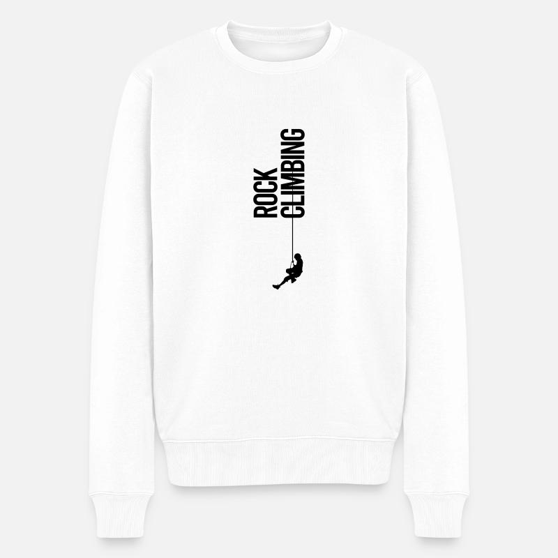 Felsklettern - Männer Premium Bio Pullover - Weiß