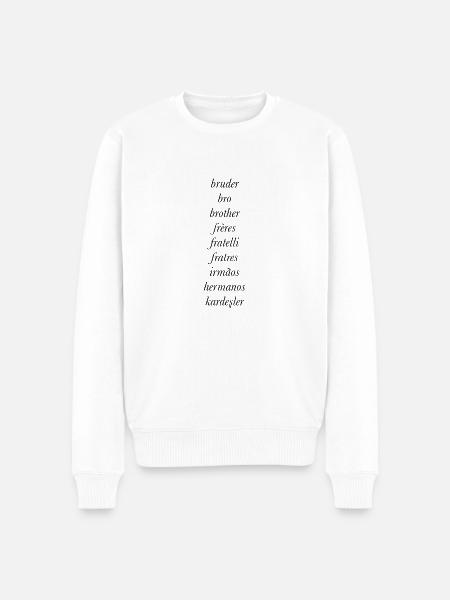 Brother in different languages - Men's Premium Organic Jumper - white