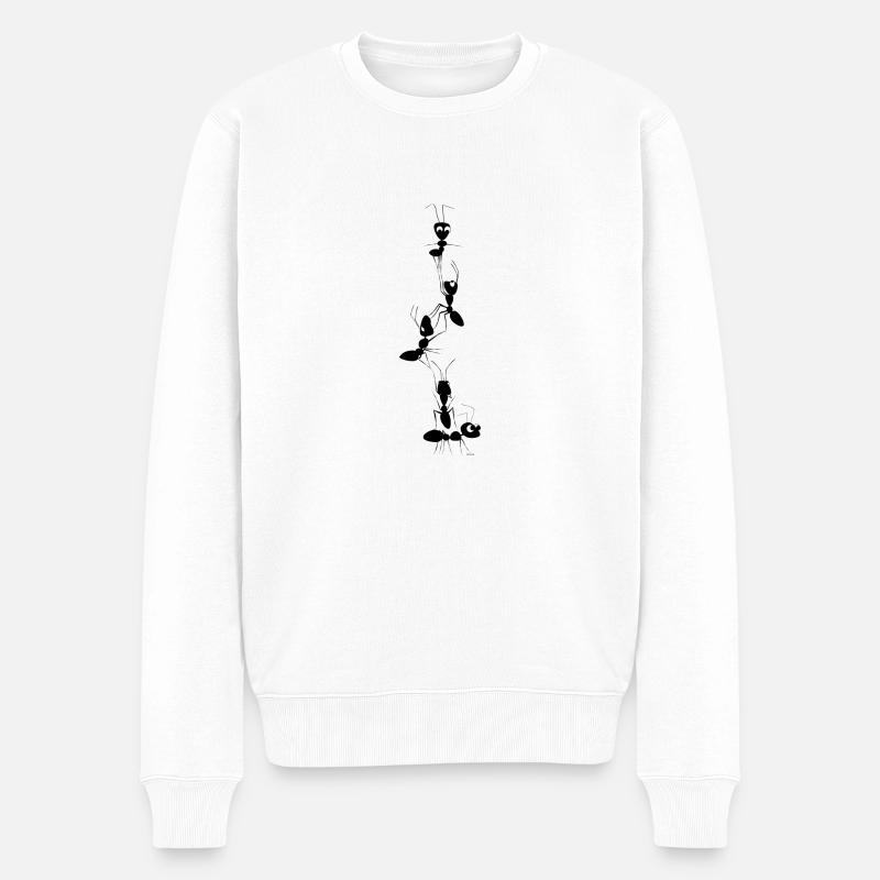 Ameisen - Männer Premium Bio Pullover - Weiß