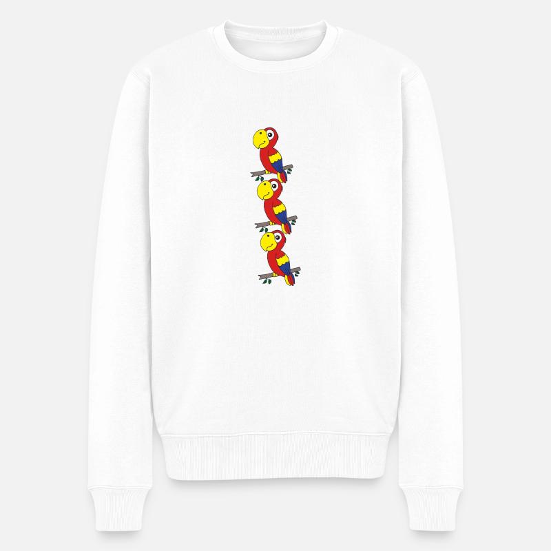 Triplettes perroquets - Pull Premium bio Homme - blanc