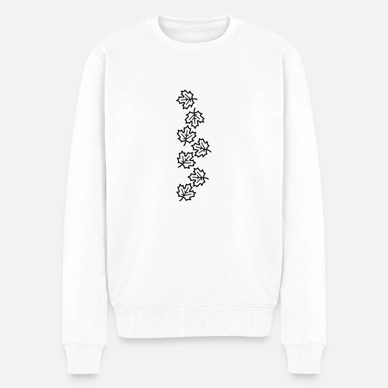 Feuille d’érable feuilles d’automne icône - Pull Premium bio Homme - blanc