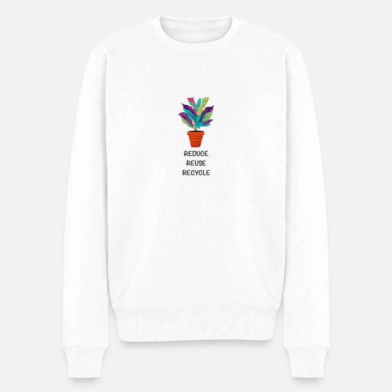 Reduce Reuse Recycle Klima retten - Männer Premium Bio Pullover - Weiß