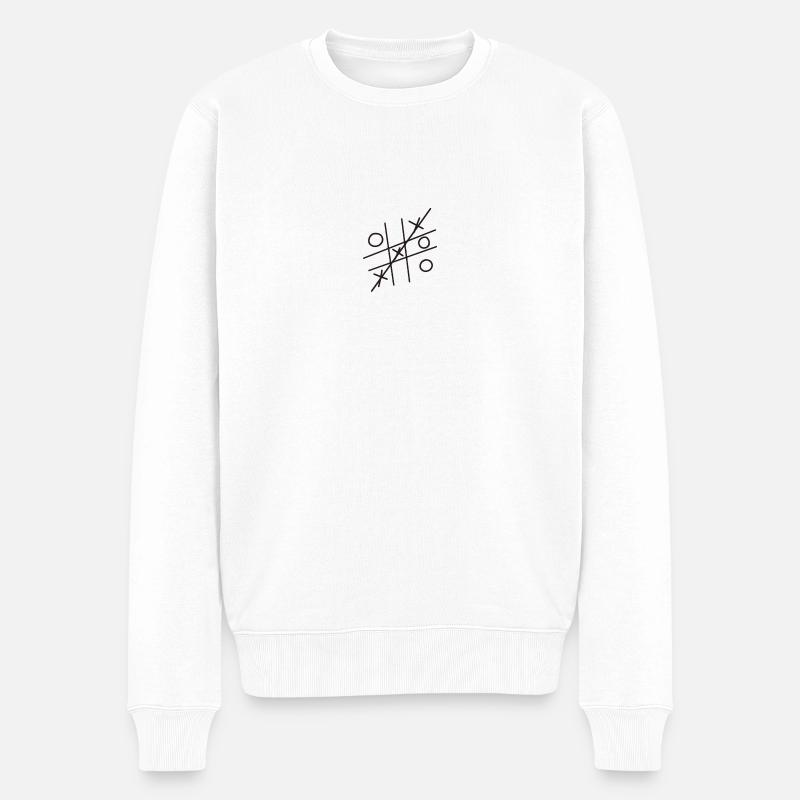 Tic Tac Toe - Pull Premium bio Homme - blanc
