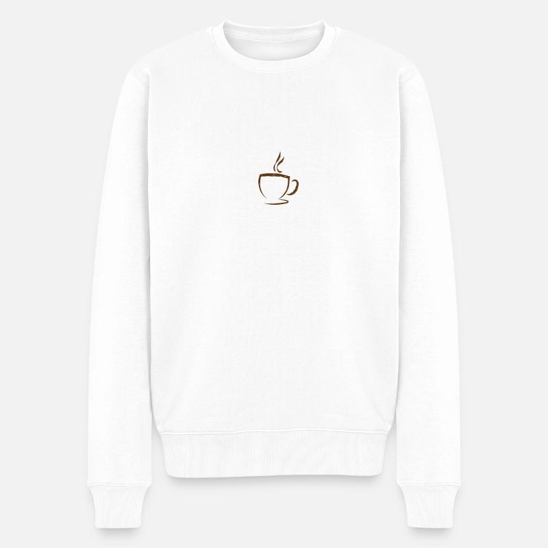 café café - Pull Premium bio Homme - blanc