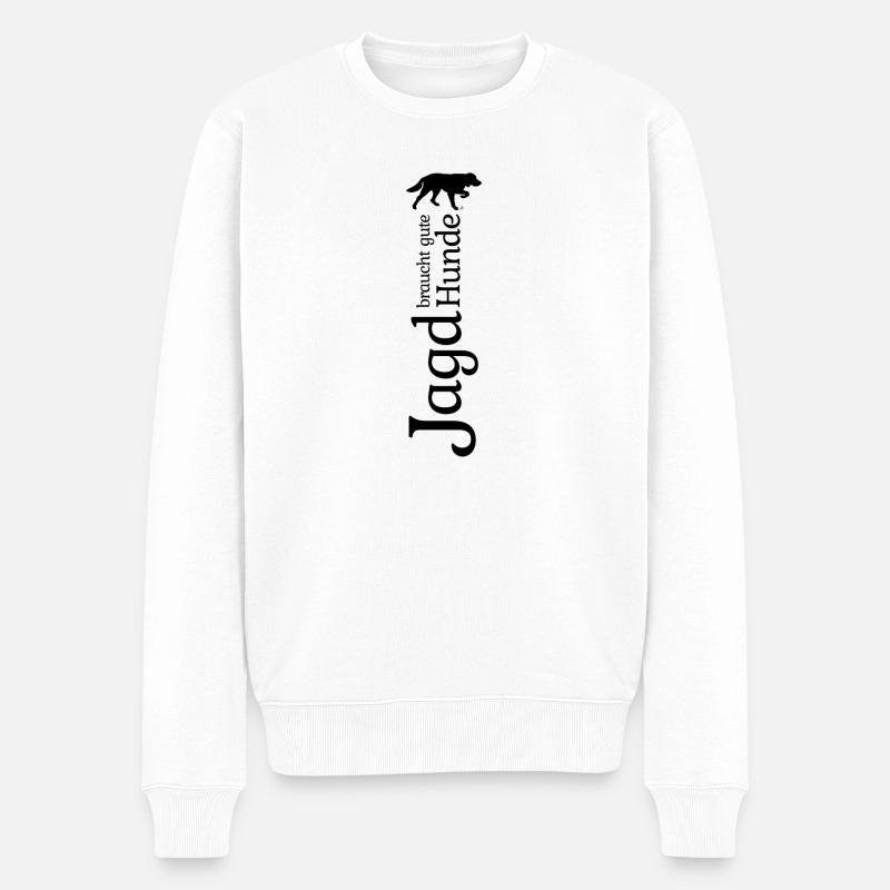 Jagd-Hunde DL hoch - Männer Premium Bio Pullover - Weiß