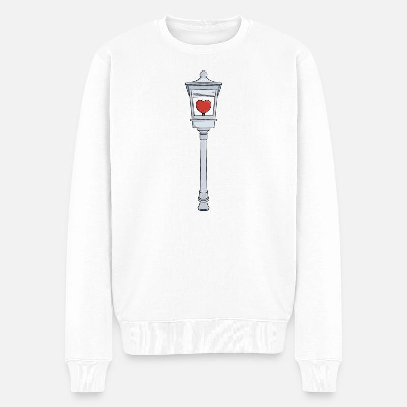 Licht für Verliebte - Männer Premium Bio Pullover - Weiß