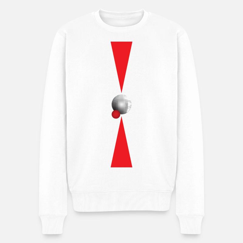 Minimalismus Pétanque - Männer Premium Bio Pullover - Weiß