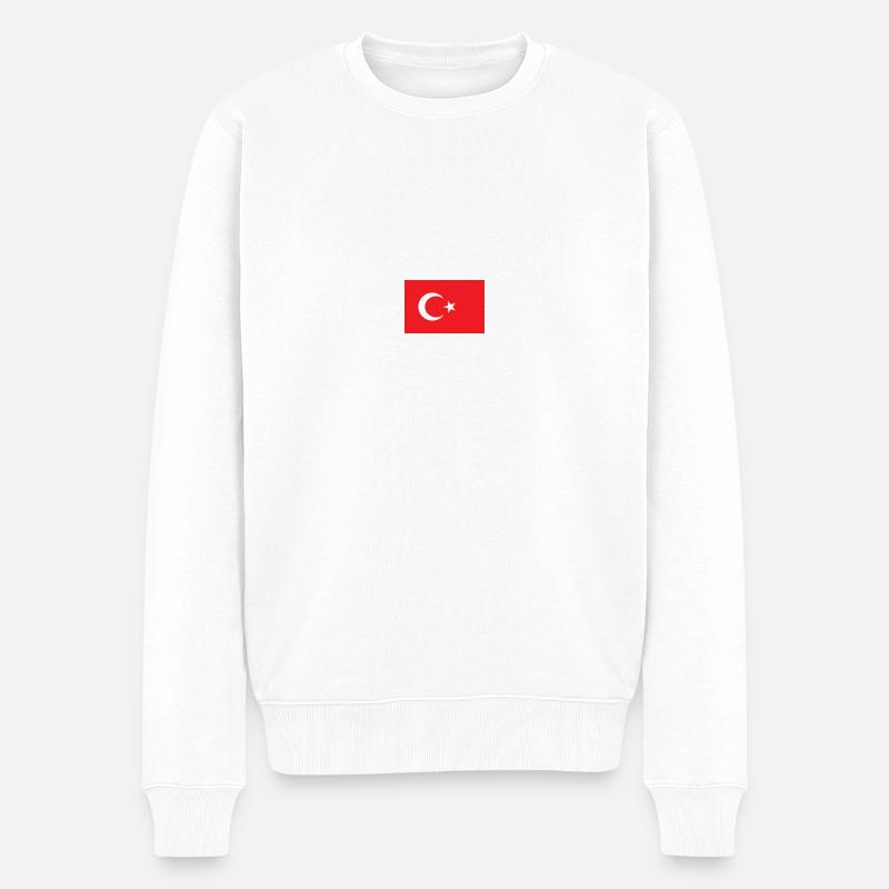 Turquie, drapeau - Pull Premium bio Homme - blanc