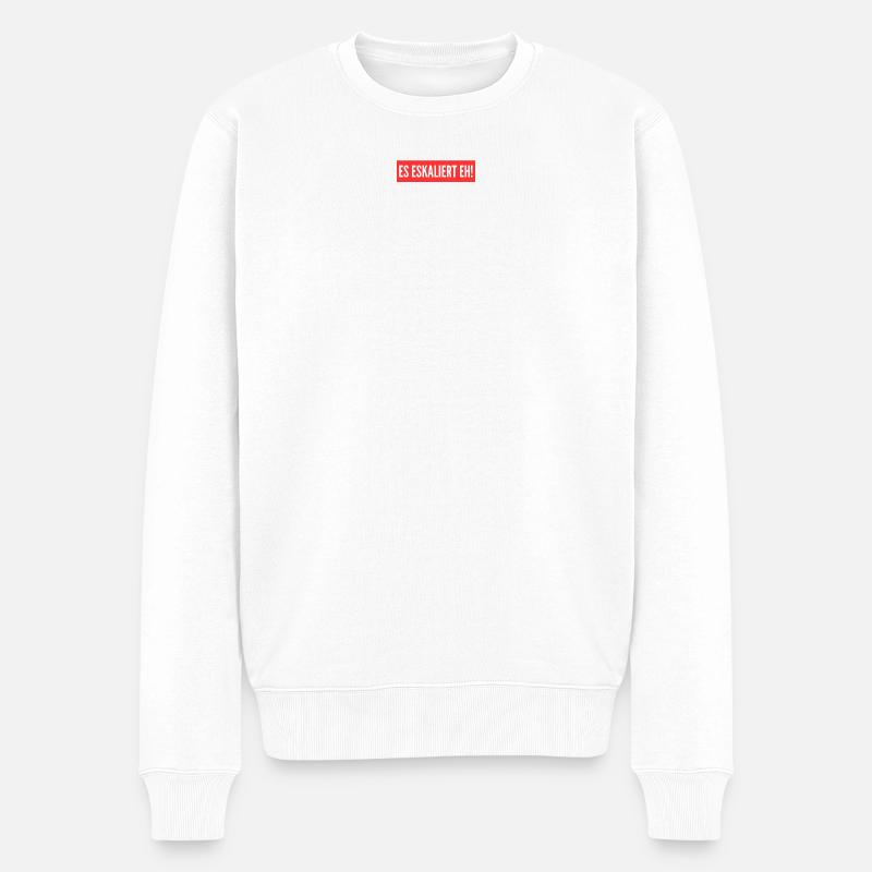 Es eskaliert eh! - Männer Premium Bio Pullover - Weiß