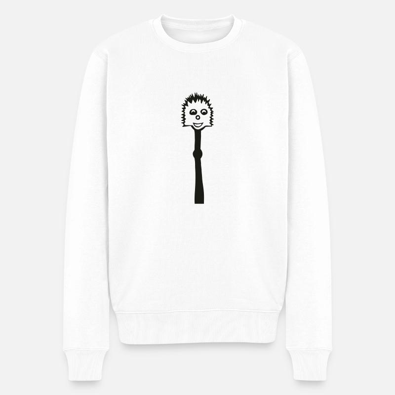 WC Bürste - Männer Premium Bio Pullover - Weiß