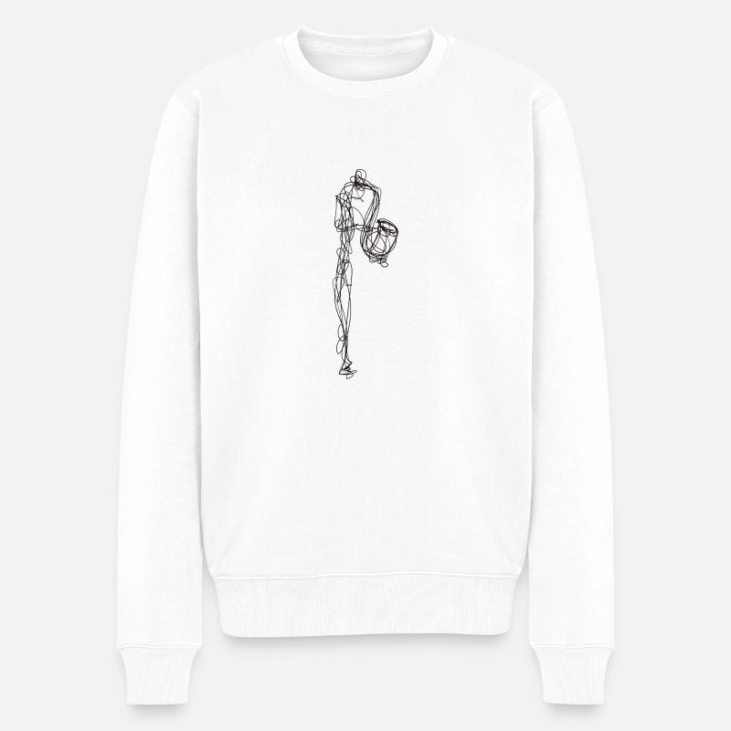 Saxophone - Pull Premium bio Homme - blanc