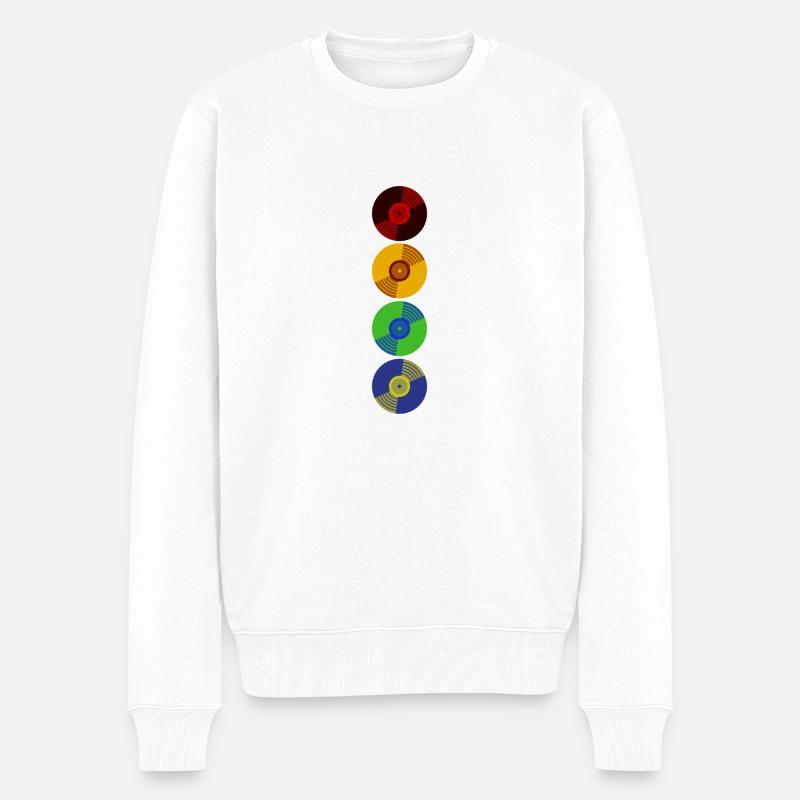 Vinyle Rétro - Pull Premium bio Homme - blanc