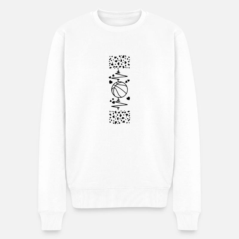 Battements de coeur Basket - Pull Premium bio Homme - blanc