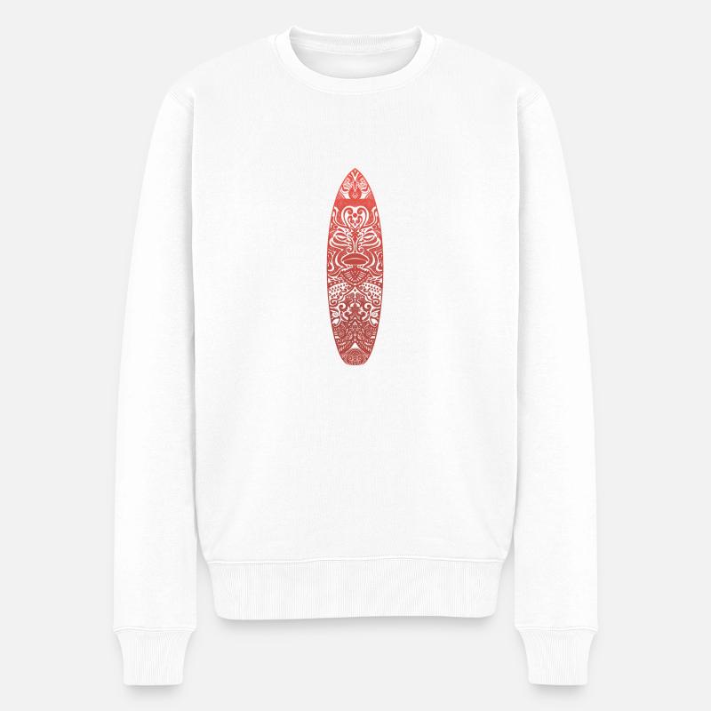 Maori Surf (version rouge) - Pull Premium bio Homme - blanc