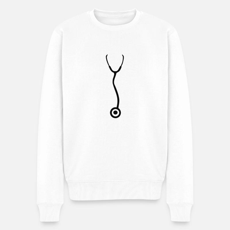 Stéthoscope - Docteur - Médecin - Pull Premium bio Homme - blanc